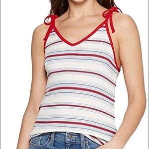 Red, White, and Blue Striped Tie Tank